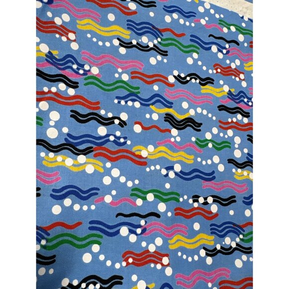 Aquatic By Fabric Visions Inc. Cotton Fabric 18" x 41" Multicolor Wavy Dot Patte - Picture 1 of 5